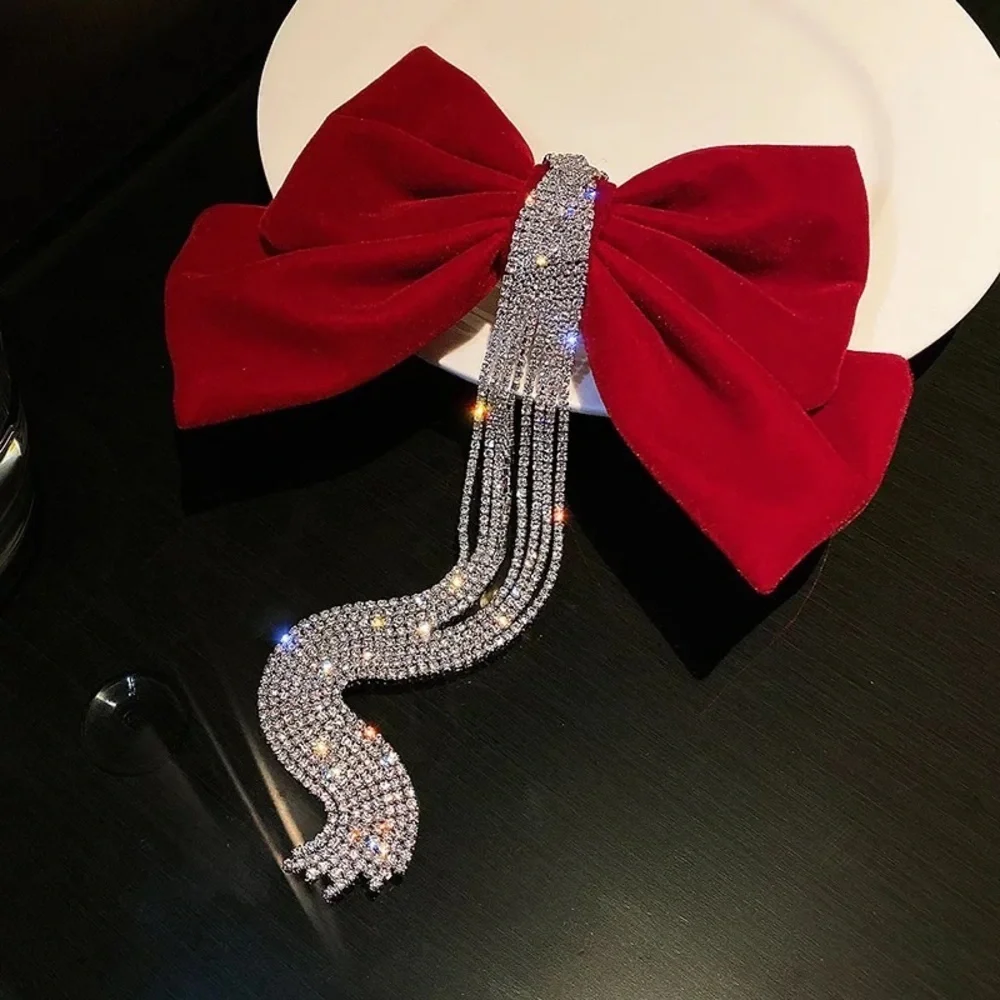 Oversized Velvet Bow French Barrette Hair Clip